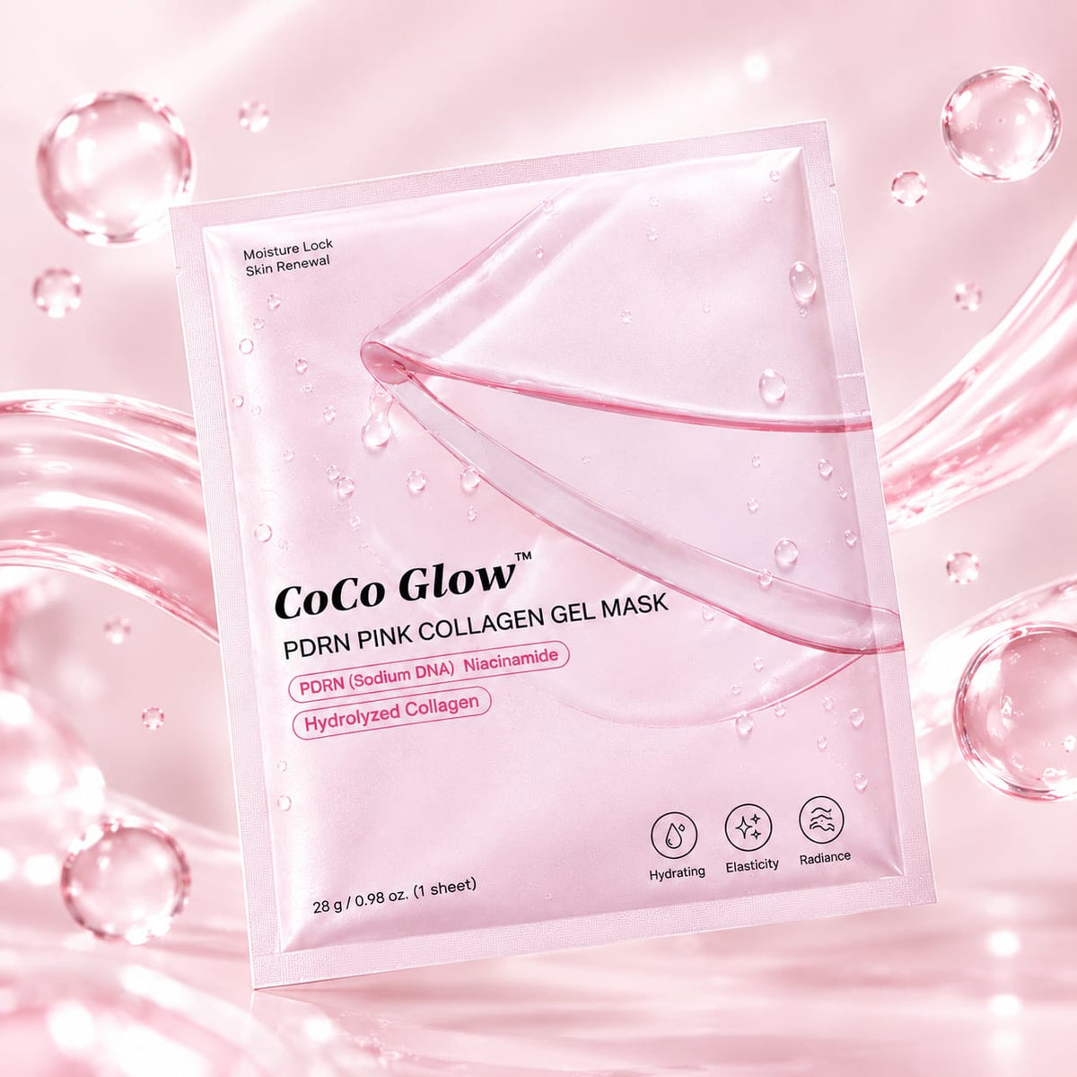 CoCo Glow PDRN Pink Collagen Gel Mask in use