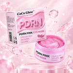 CoCo Glow PDRN Pink Eye Mask jar open showing gel texture