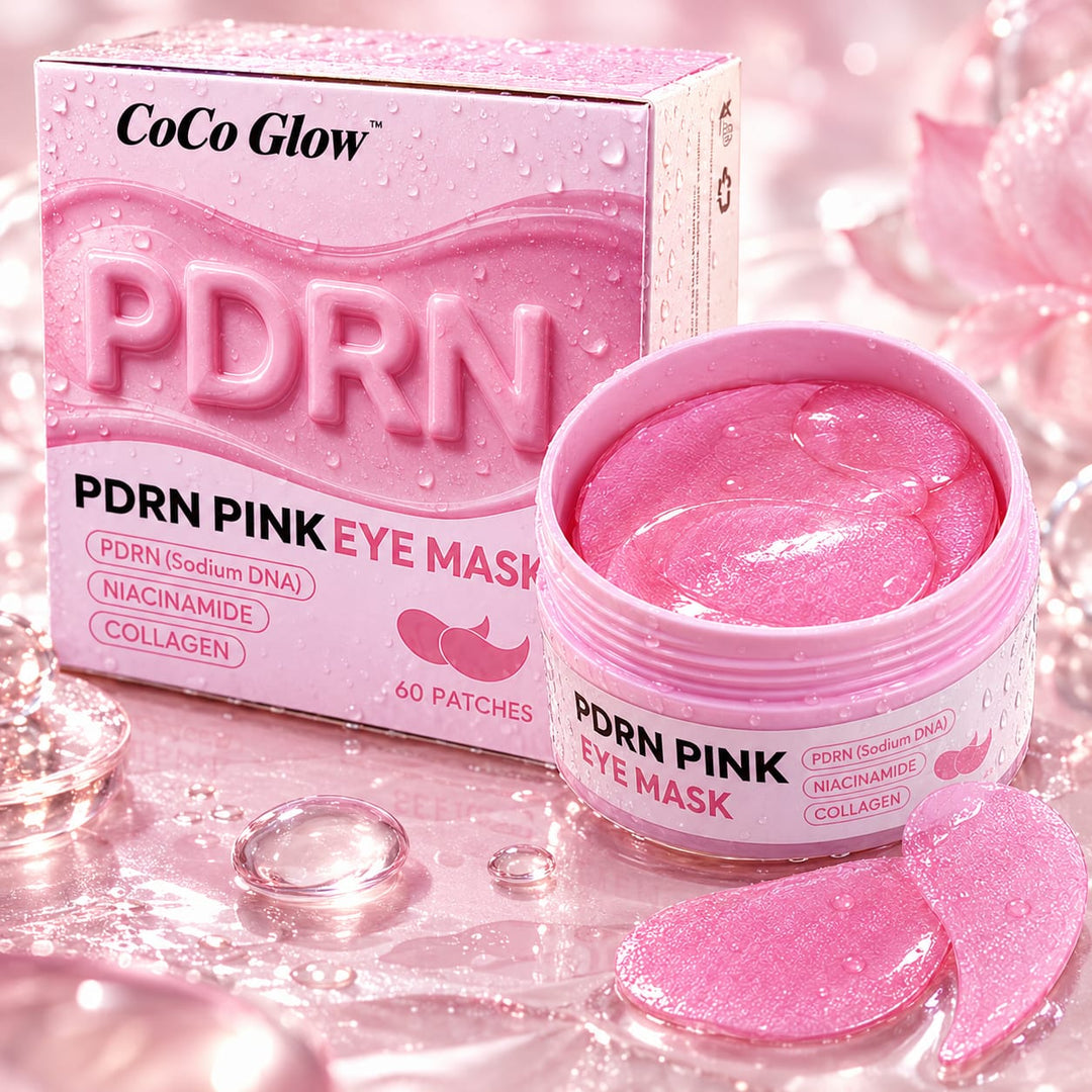 CoCo Glow PDRN Pink Eye Mask jar with 60 patches