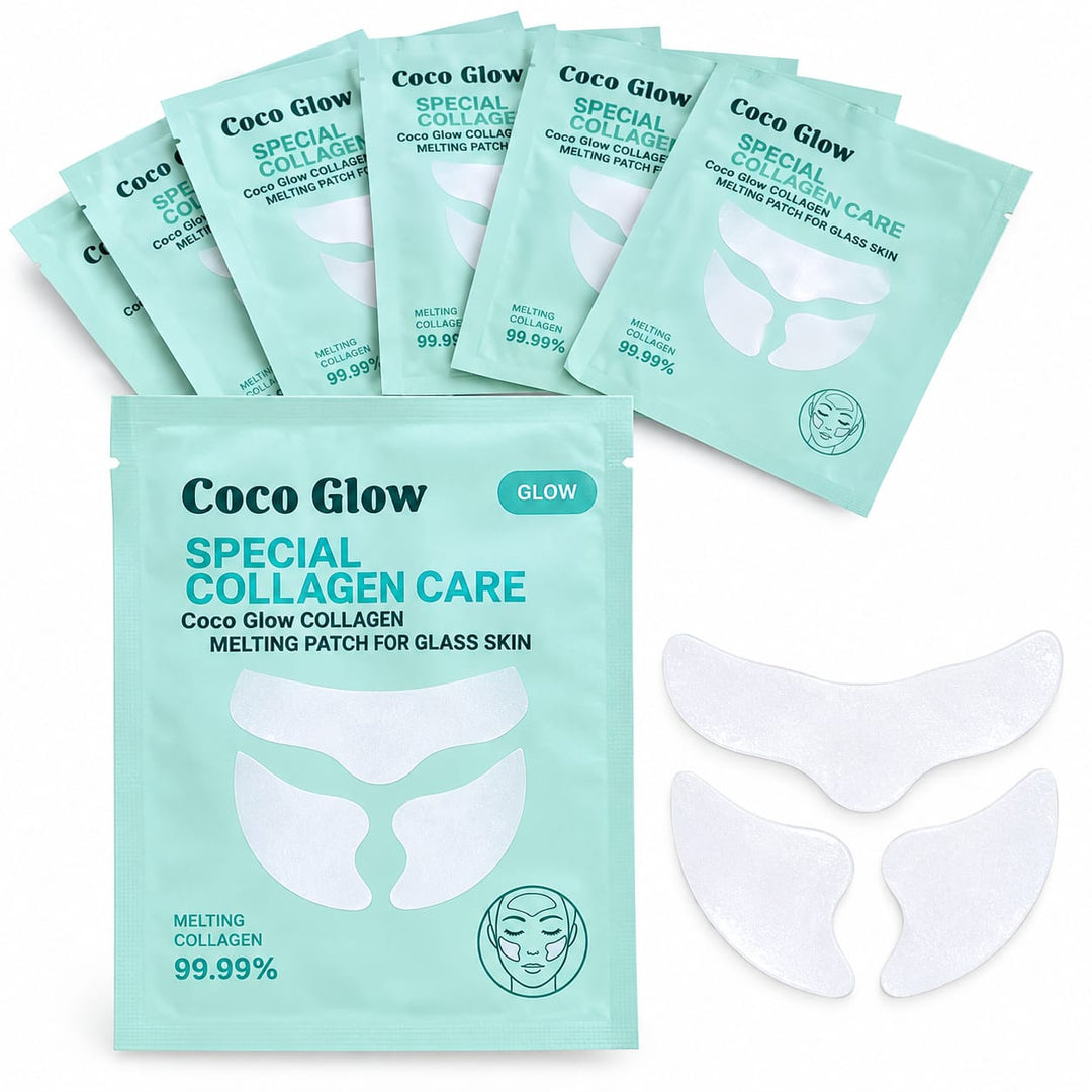 Coco Glow Special Collagen Care Melting Patch packaging with patches